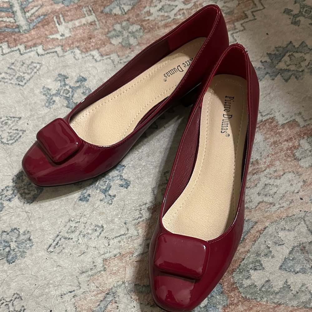 Pierre Dumas Burgundy Patent Flats
